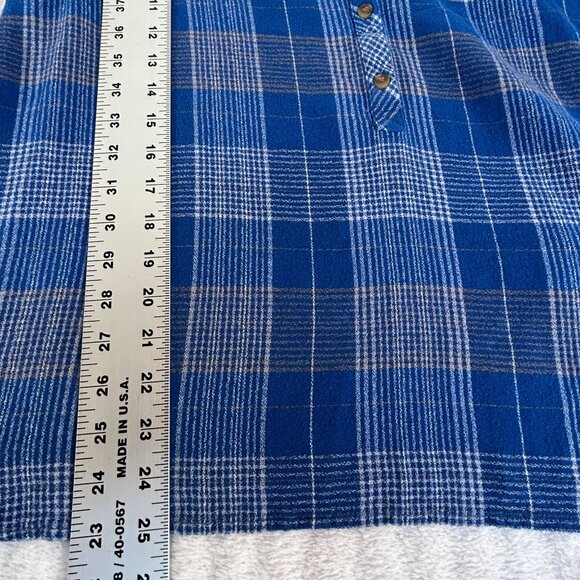 J.Jill Womens Blue Plaid Long-Sleeve Button Henley Shirt Blouse Large Casual - Picture 8 of 8